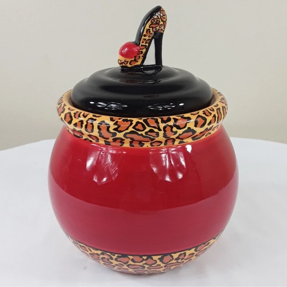 Pier 1 Leopard Print Shoe Jar ❤️🐆❤️